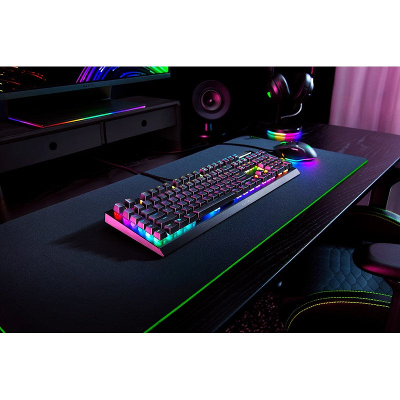 Razer BlackWidow V4 X Mechanical Gaming Keyboard with Razer Chroma RGB Green Swith (Arabic Layout) - Black Razer BlackWidow V4 X Mechanical Gaming Keyboard with Razer Chroma RGB Green Swith (Arabic Layout) - Black